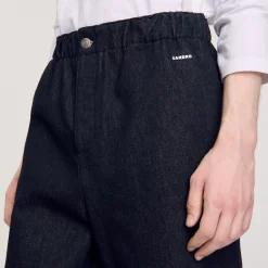 Pantalons & Shorts*SANDRO Bermuda En Denim Brut Noir