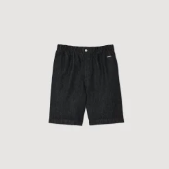 Pantalons & Shorts*SANDRO Bermuda En Denim Brut Noir