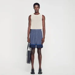 Pantalons & Shorts*SANDRO Bermuda Imprimé Marine