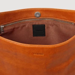 Grands Sacs|Sacs À Bandoulière*SANDRO Besace En Cuir Grainé Camel