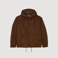 Manteaux & Blousons*SANDRO Blouson à Capuche Marron Foncé