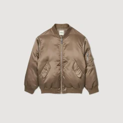 Blousons & Vestes*SANDRO Blouson Bomber Satiné Beige