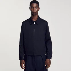 Manteaux & Blousons*SANDRO Blouson En Coton Marine