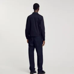 Manteaux & Blousons*SANDRO Blouson En Coton Marine