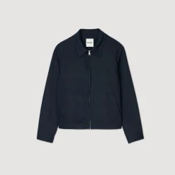Manteaux & Blousons*SANDRO Blouson En Coton Marine