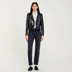 Manteaux|Blousons & Vestes*SANDRO Blouson En Cuir Noir