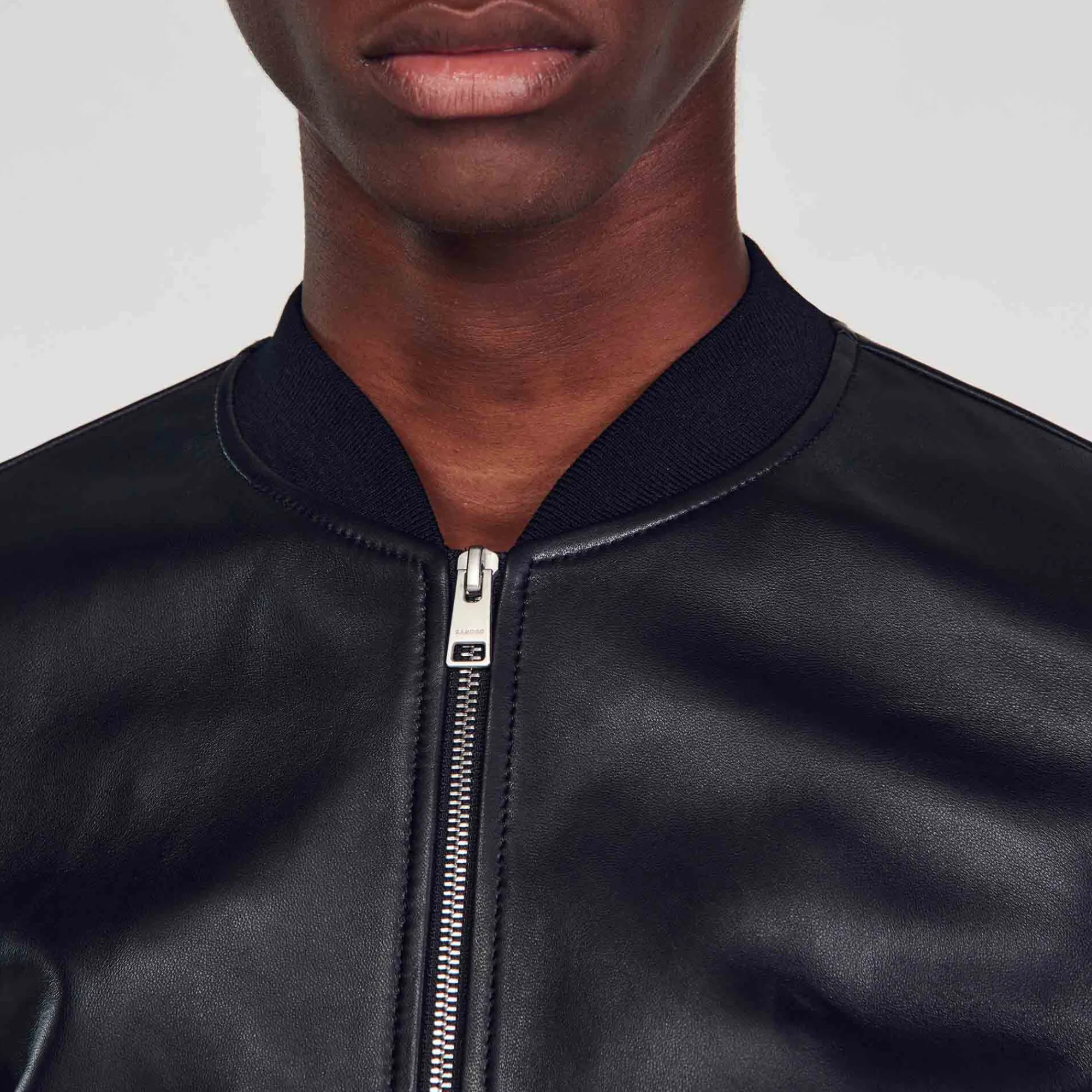 Cuirs|Manteaux & Blousons*SANDRO Blouson En Cuir Noir