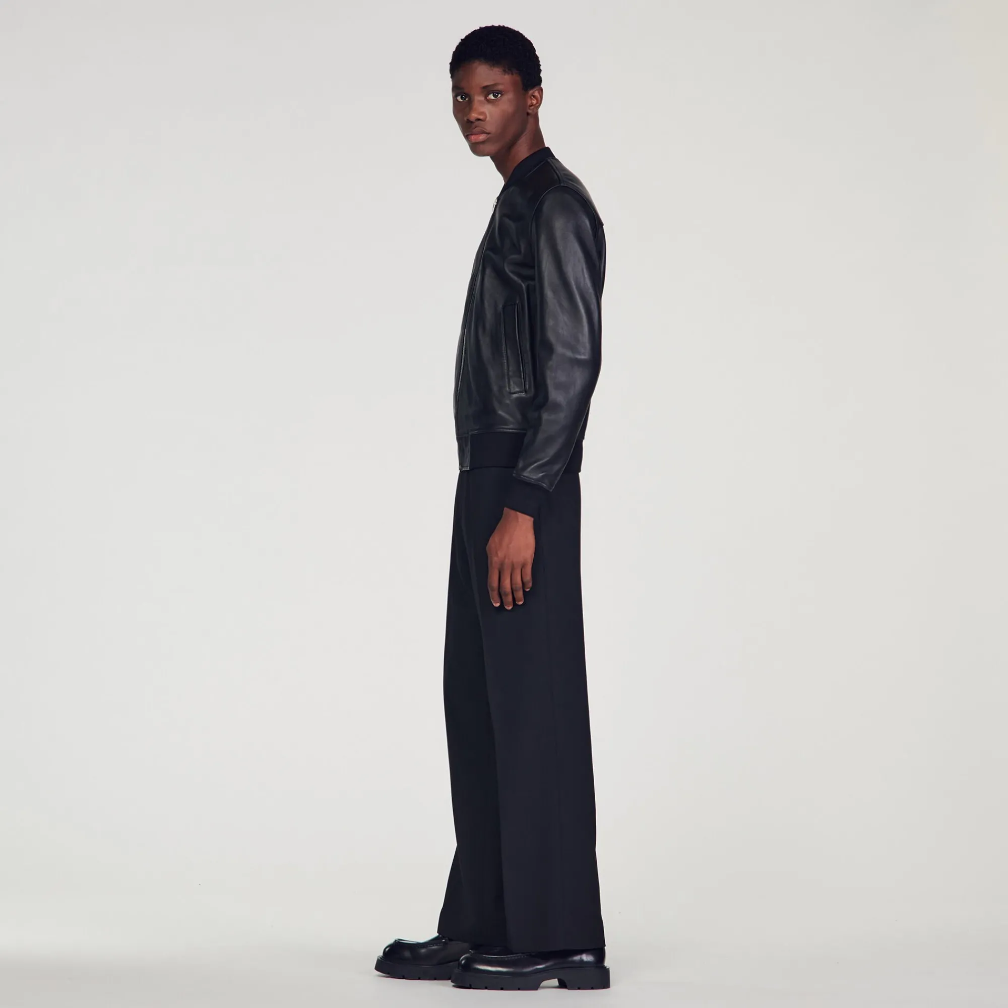 Cuirs|Manteaux & Blousons*SANDRO Blouson En Cuir Noir