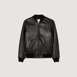 Cuirs|Manteaux & Blousons*SANDRO Blouson En Cuir Noir