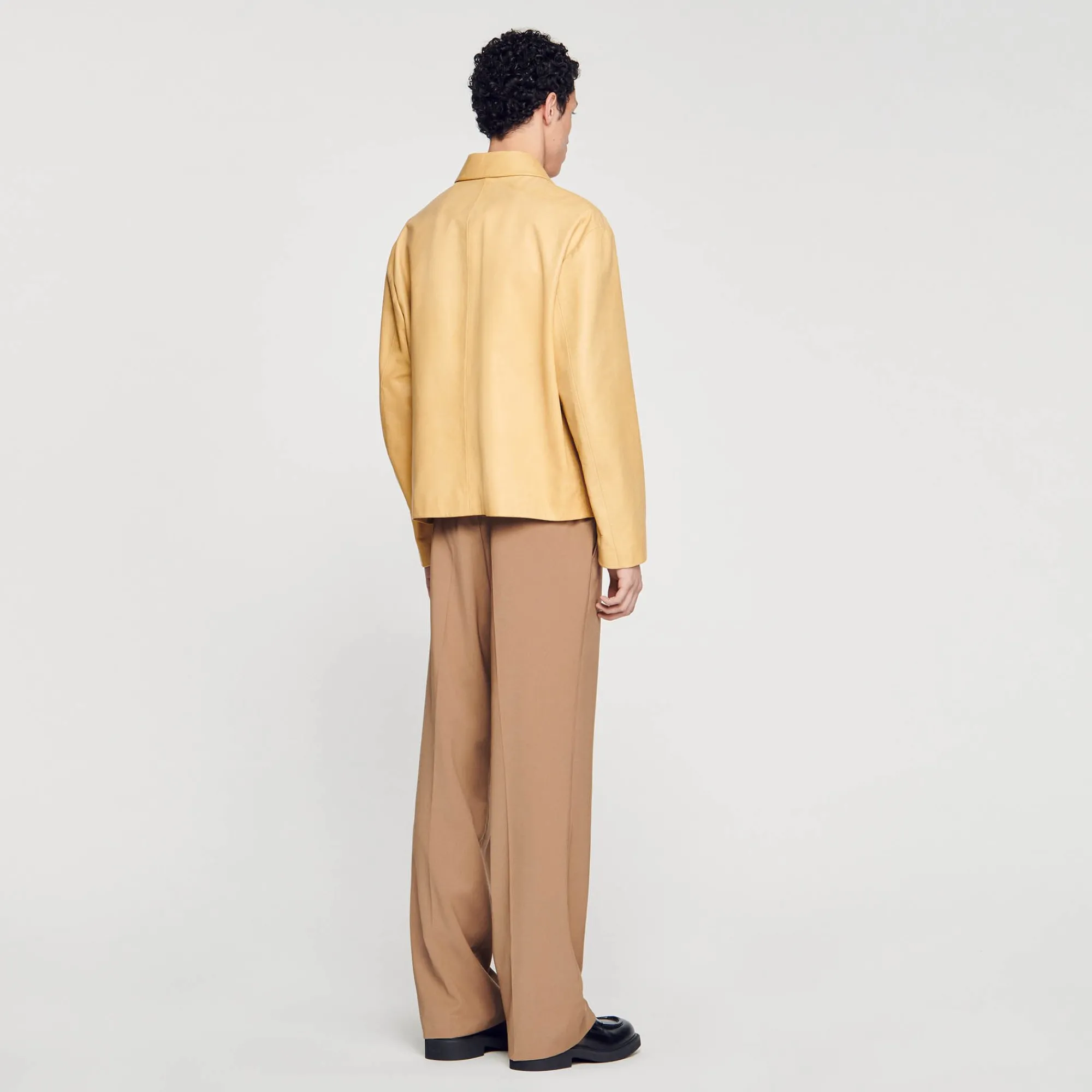 Manteaux & Blousons*SANDRO Blouson En Cuir Vanille