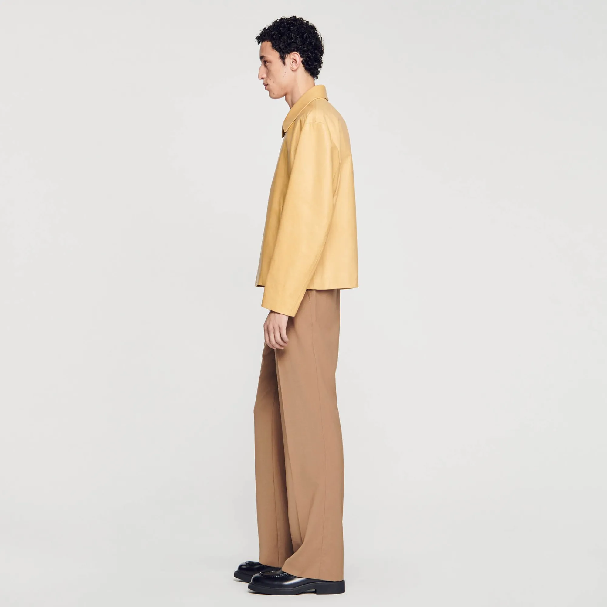 Manteaux & Blousons*SANDRO Blouson En Cuir Vanille