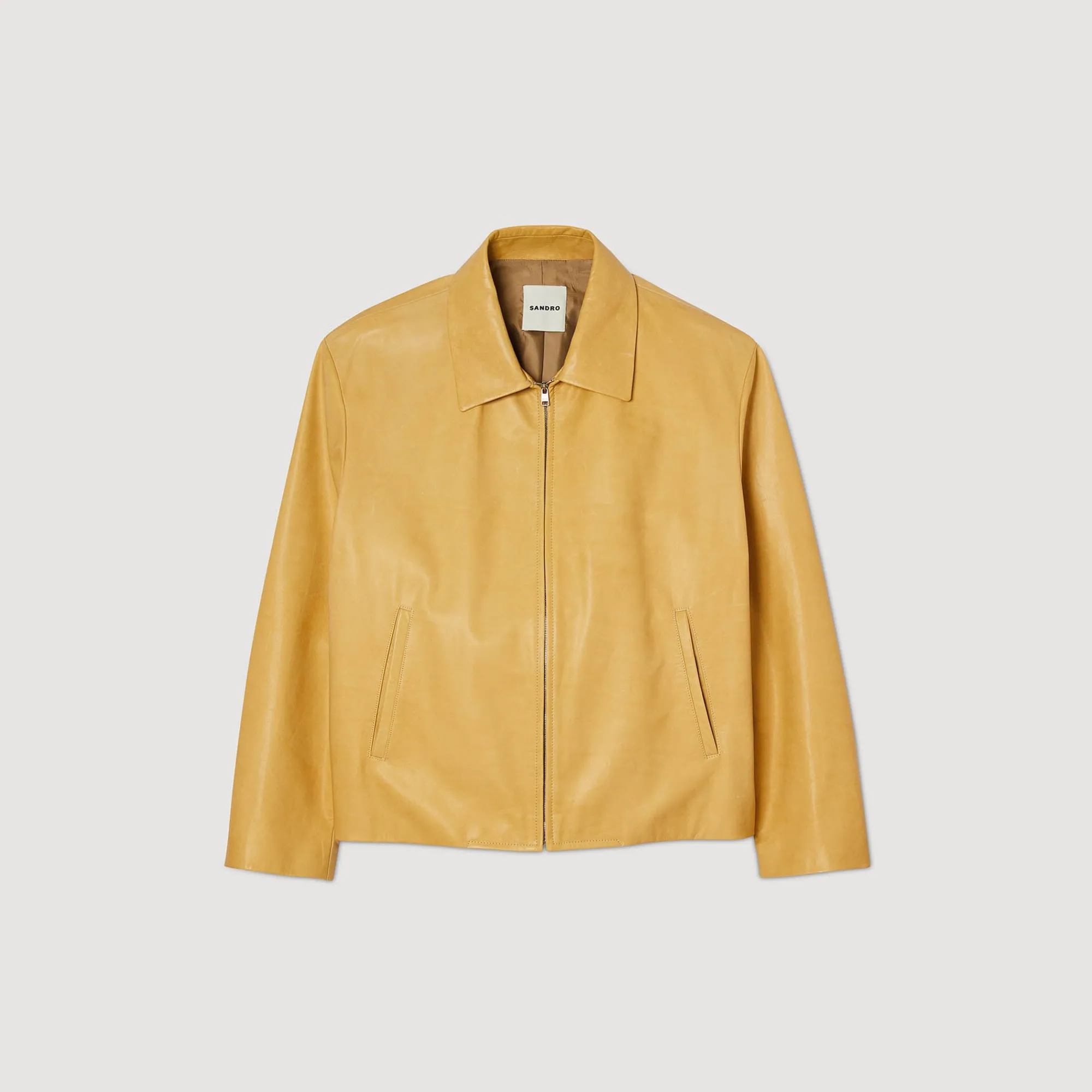 Manteaux & Blousons*SANDRO Blouson En Cuir Vanille