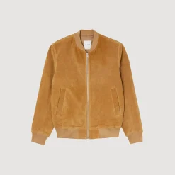 Cuirs|Manteaux & Blousons*SANDRO Blouson En Cuir Suédé Beige
