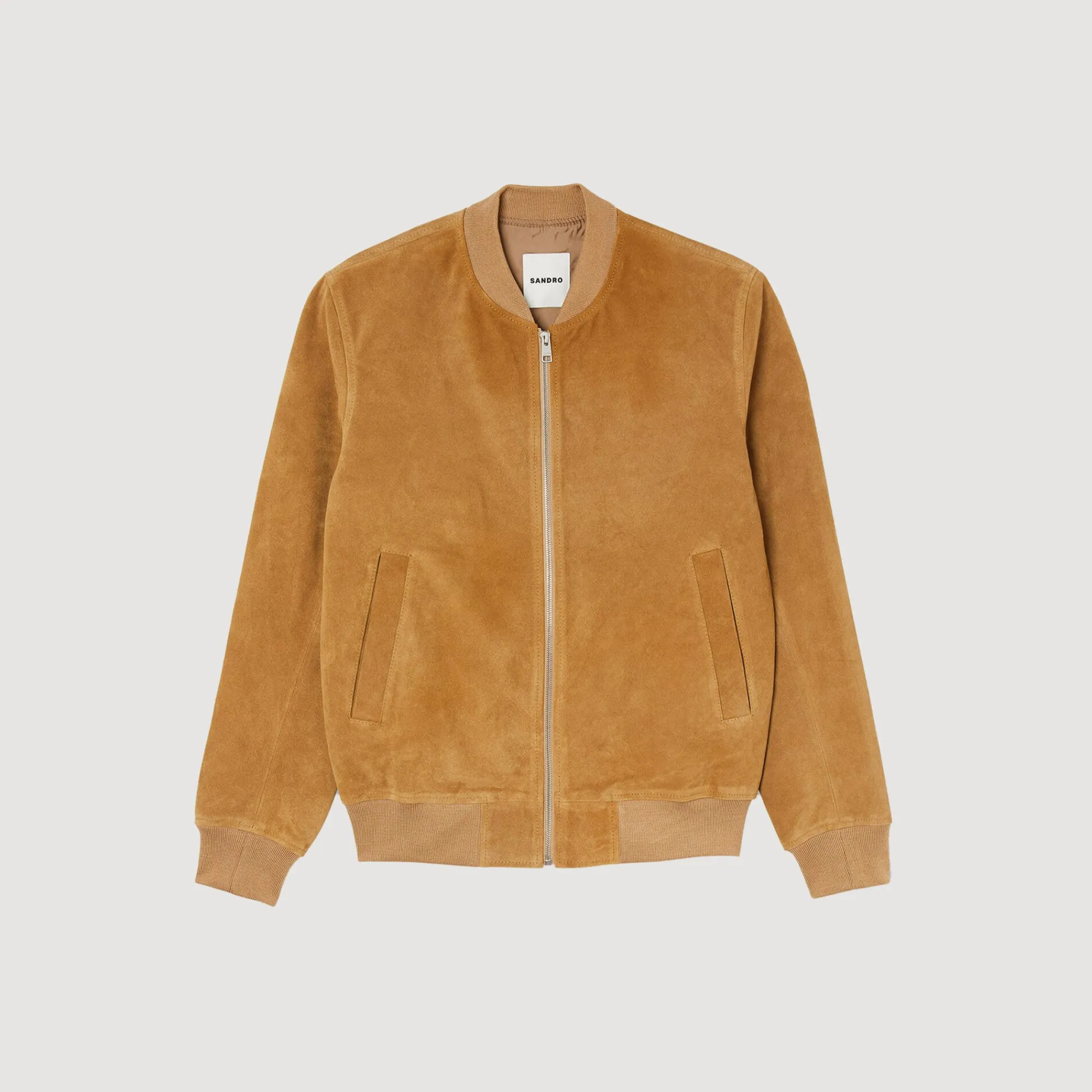 Cuirs|Manteaux & Blousons*SANDRO Blouson En Cuir Suédé Beige