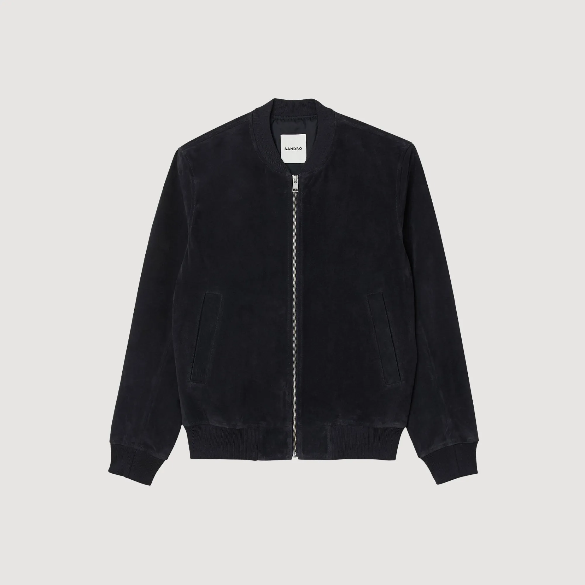 Cuirs|Manteaux & Blousons*SANDRO Blouson En Cuir Suédé Marine