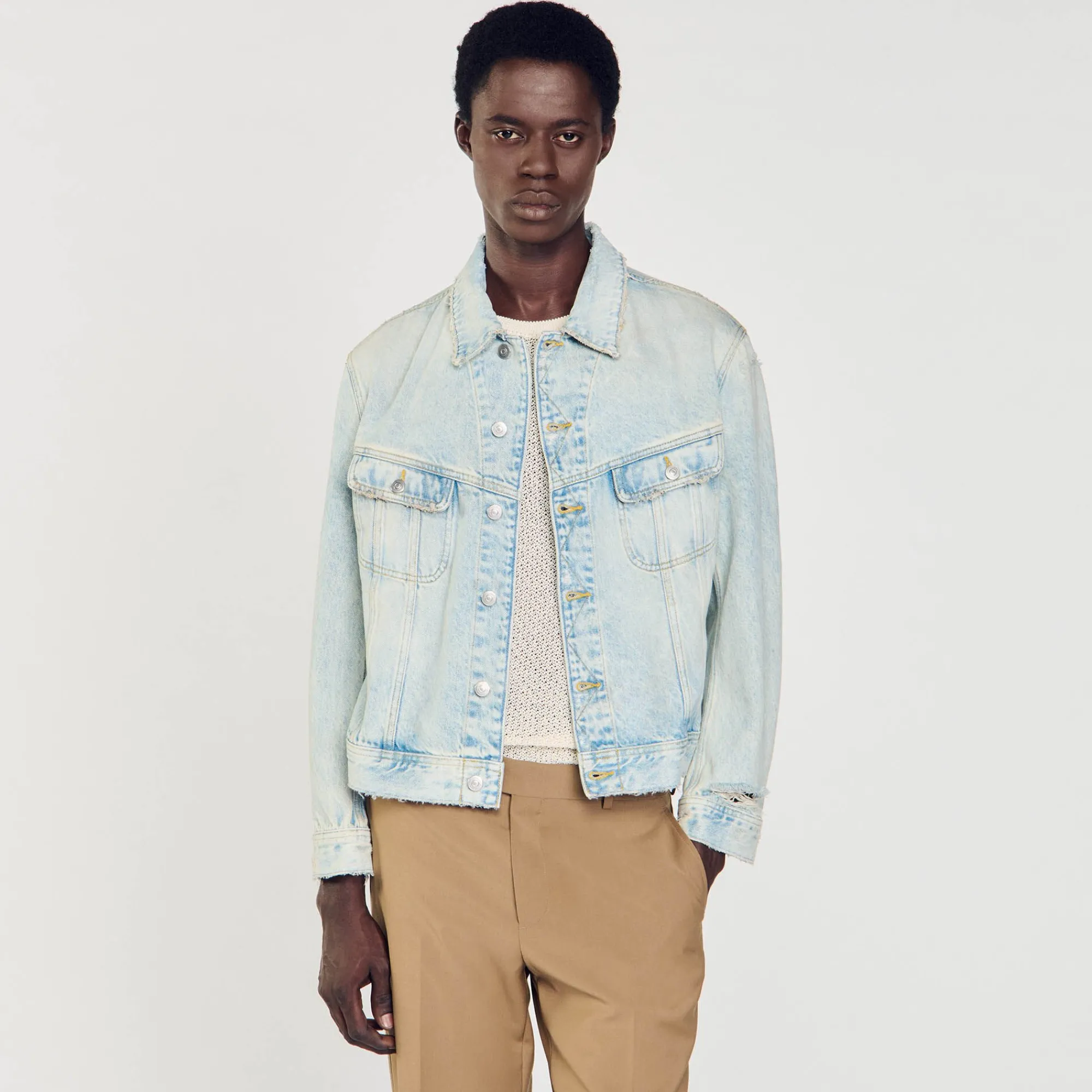 Manteaux & Blousons*SANDRO Blouson En Délavé denim
