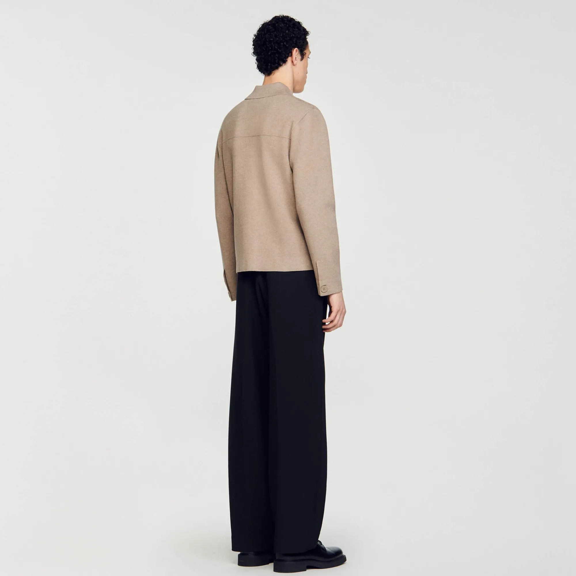 Pulls & Gilets*SANDRO Blouson En Maille Marron Clair