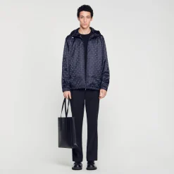 Manteaux & Blousons*SANDRO Blouson En Nylon Square Cross Noir