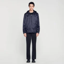 Manteaux & Blousons*SANDRO Blouson En Nylon Square Cross Noir