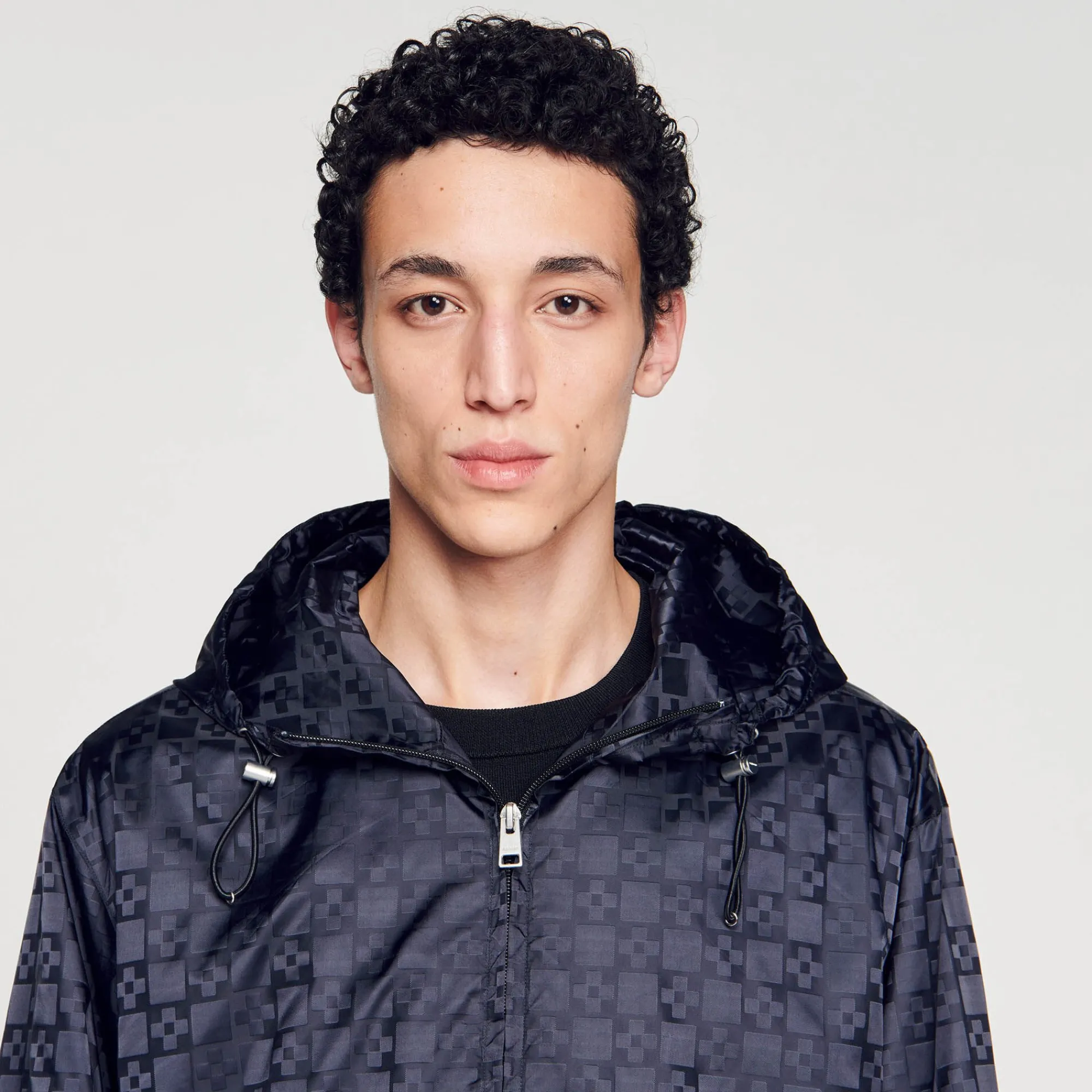 Manteaux & Blousons*SANDRO Blouson En Nylon Square Cross Noir