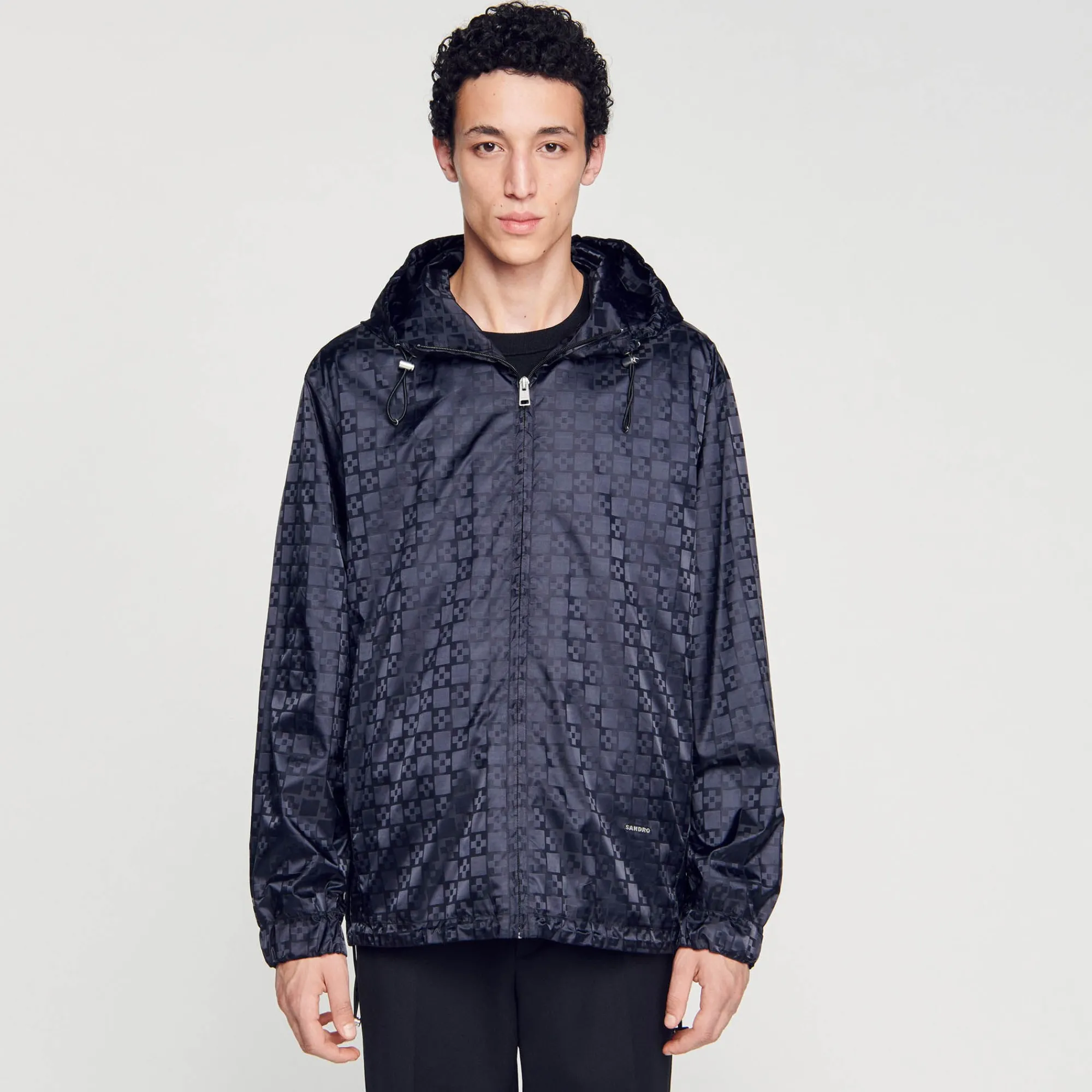 Manteaux & Blousons*SANDRO Blouson En Nylon Square Cross Noir