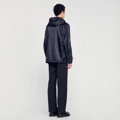 Manteaux & Blousons*SANDRO Blouson En Nylon Square Cross Noir