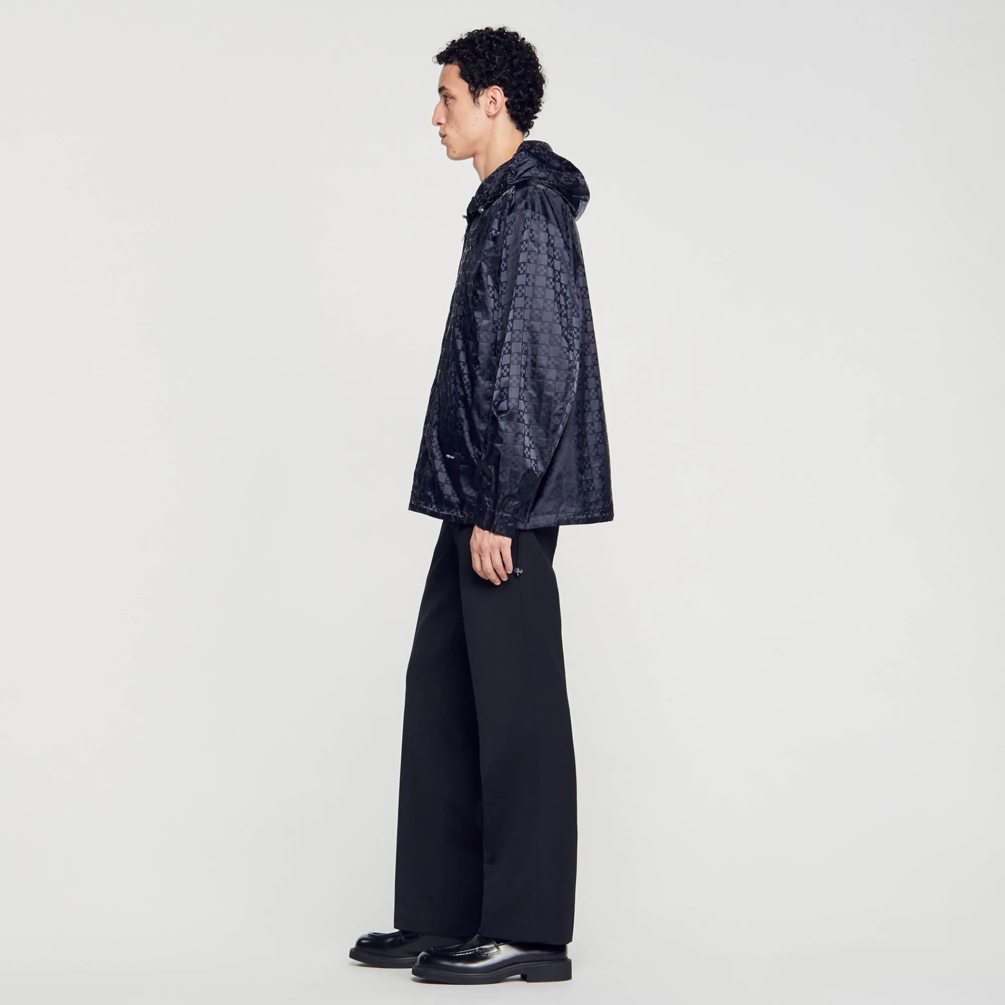 Manteaux & Blousons*SANDRO Blouson En Nylon Square Cross Noir