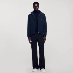 Manteaux & Blousons*SANDRO Blouson En Tissu Technique Marine