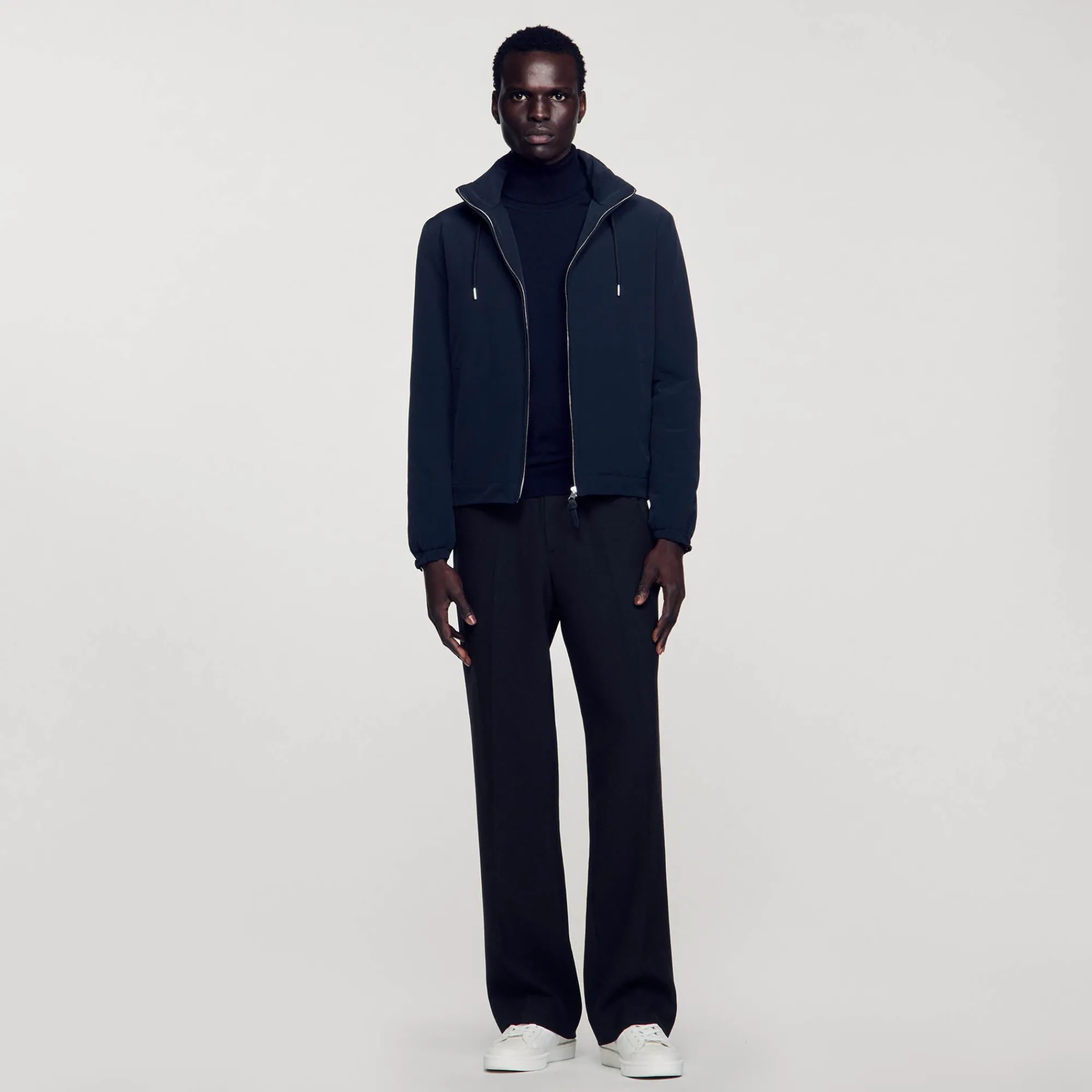 Manteaux & Blousons*SANDRO Blouson En Tissu Technique Marine