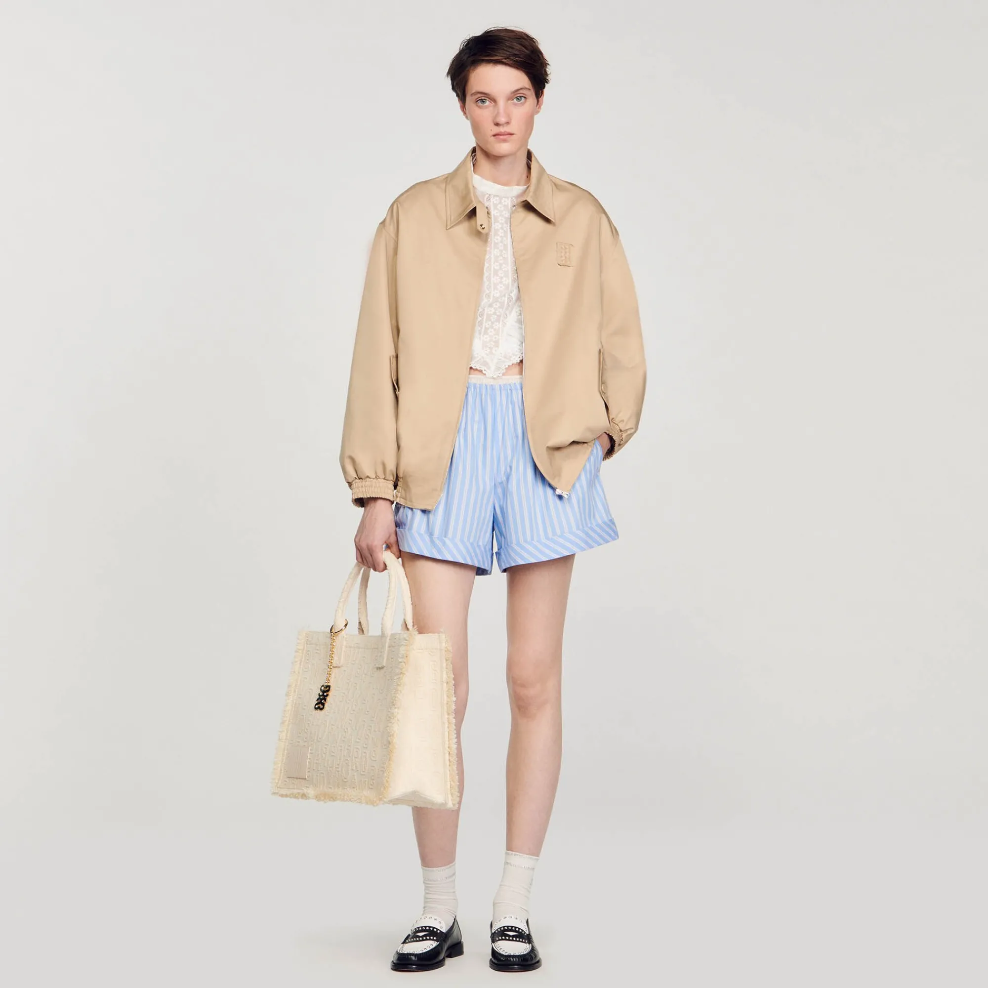 Manteaux*SANDRO Blouson Oversize Beige