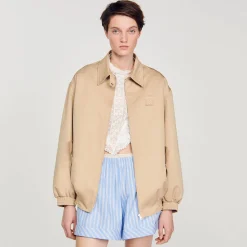Manteaux*SANDRO Blouson Oversize Beige