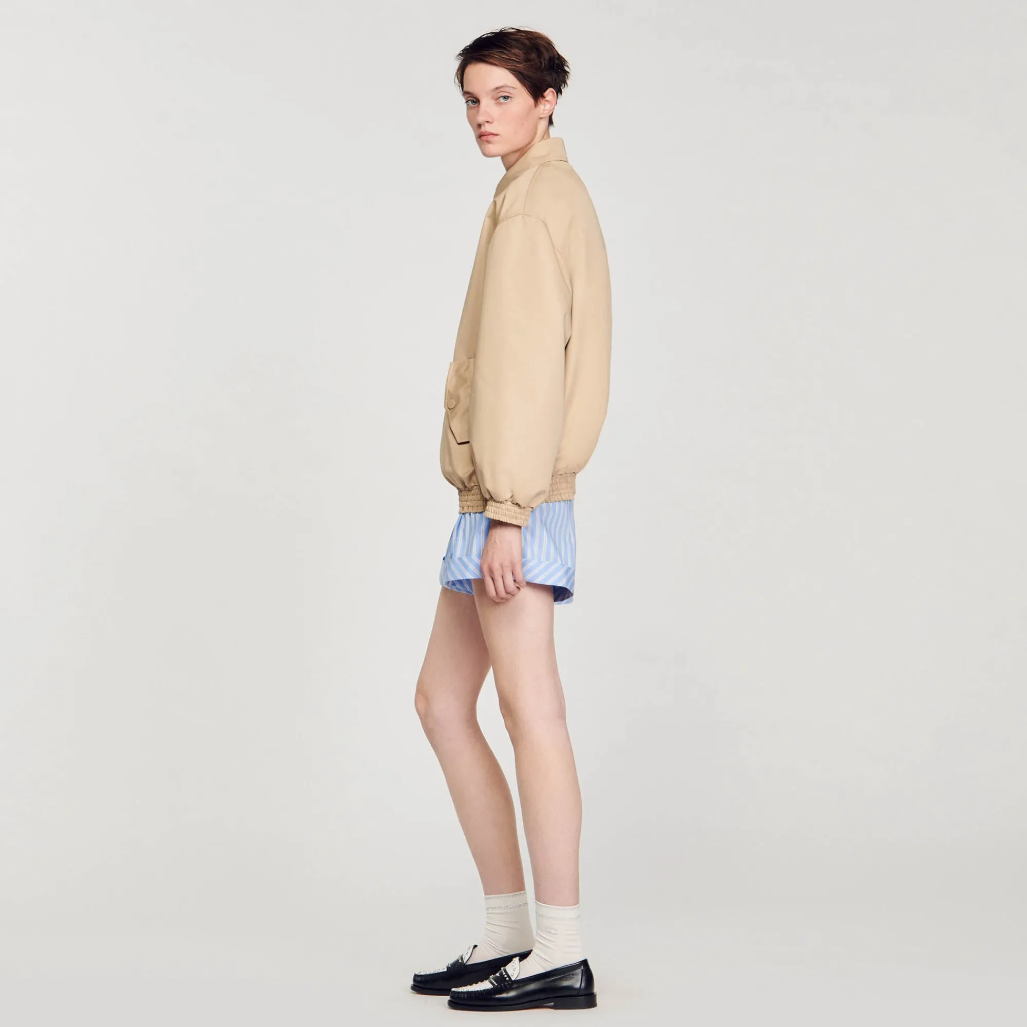 Manteaux*SANDRO Blouson Oversize Beige