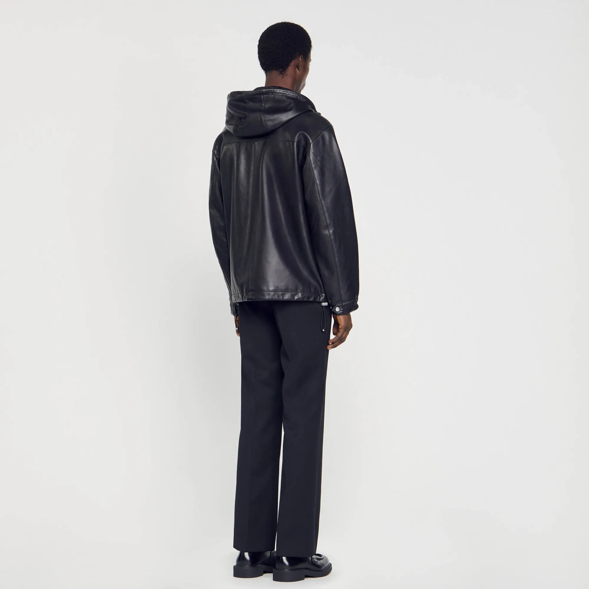Cuirs|Manteaux & Blousons*SANDRO Blouson Oversize En Cuir Noir