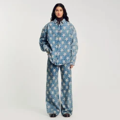 Ensembles|Blousons & Vestes*SANDRO Blouson Surchemise En Jean étoiles Bleu jean
