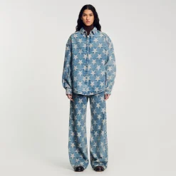 Ensembles|Blousons & Vestes*SANDRO Blouson Surchemise En Jean étoiles Bleu jean