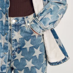 Ensembles|Blousons & Vestes*SANDRO Blouson Surchemise En Jean étoiles Bleu jean