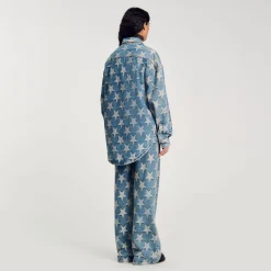 Ensembles|Blousons & Vestes*SANDRO Blouson Surchemise En Jean étoiles Bleu jean