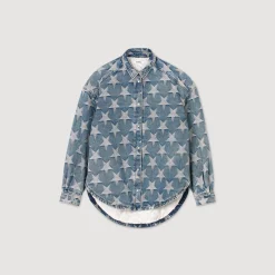 Ensembles|Blousons & Vestes*SANDRO Blouson Surchemise En Jean étoiles Bleu jean