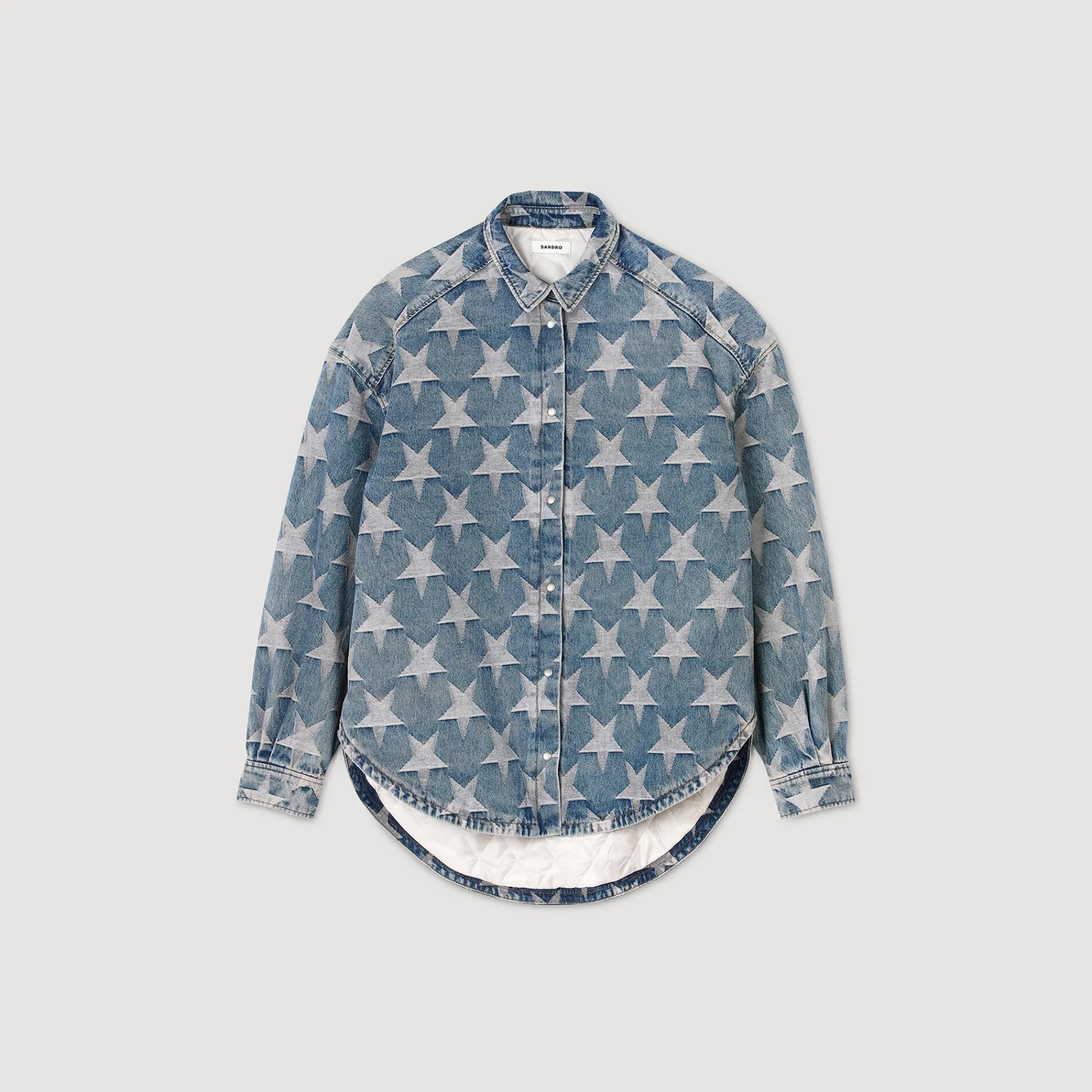 Ensembles|Blousons & Vestes*SANDRO Blouson Surchemise En Jean étoiles Bleu jean