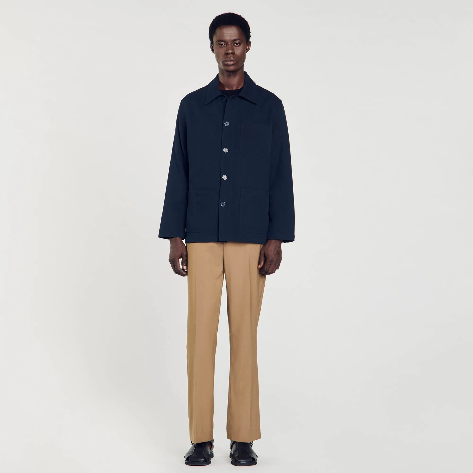 Manteaux & Blousons*SANDRO Blouson Worker Bleu