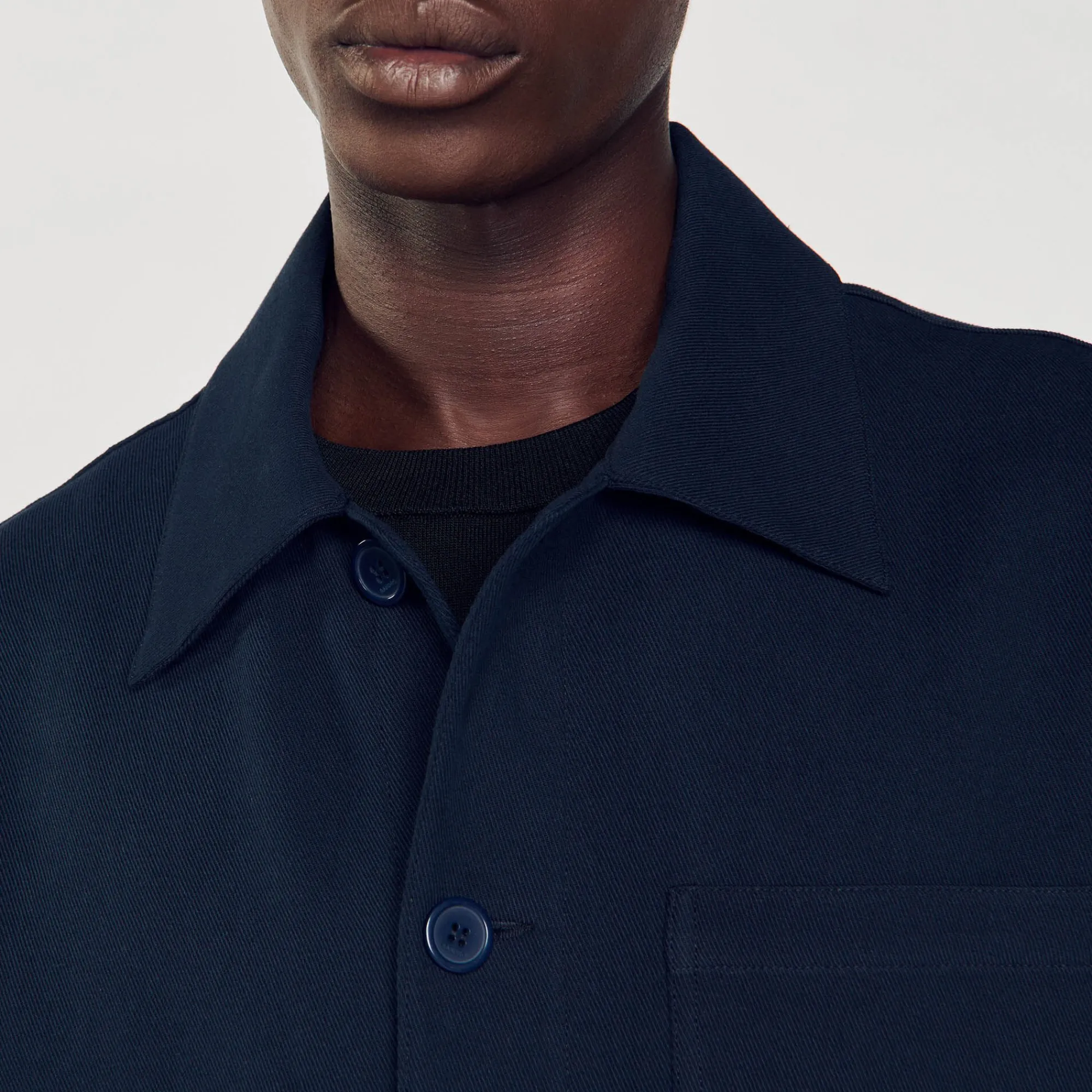 Manteaux & Blousons*SANDRO Blouson Worker Bleu