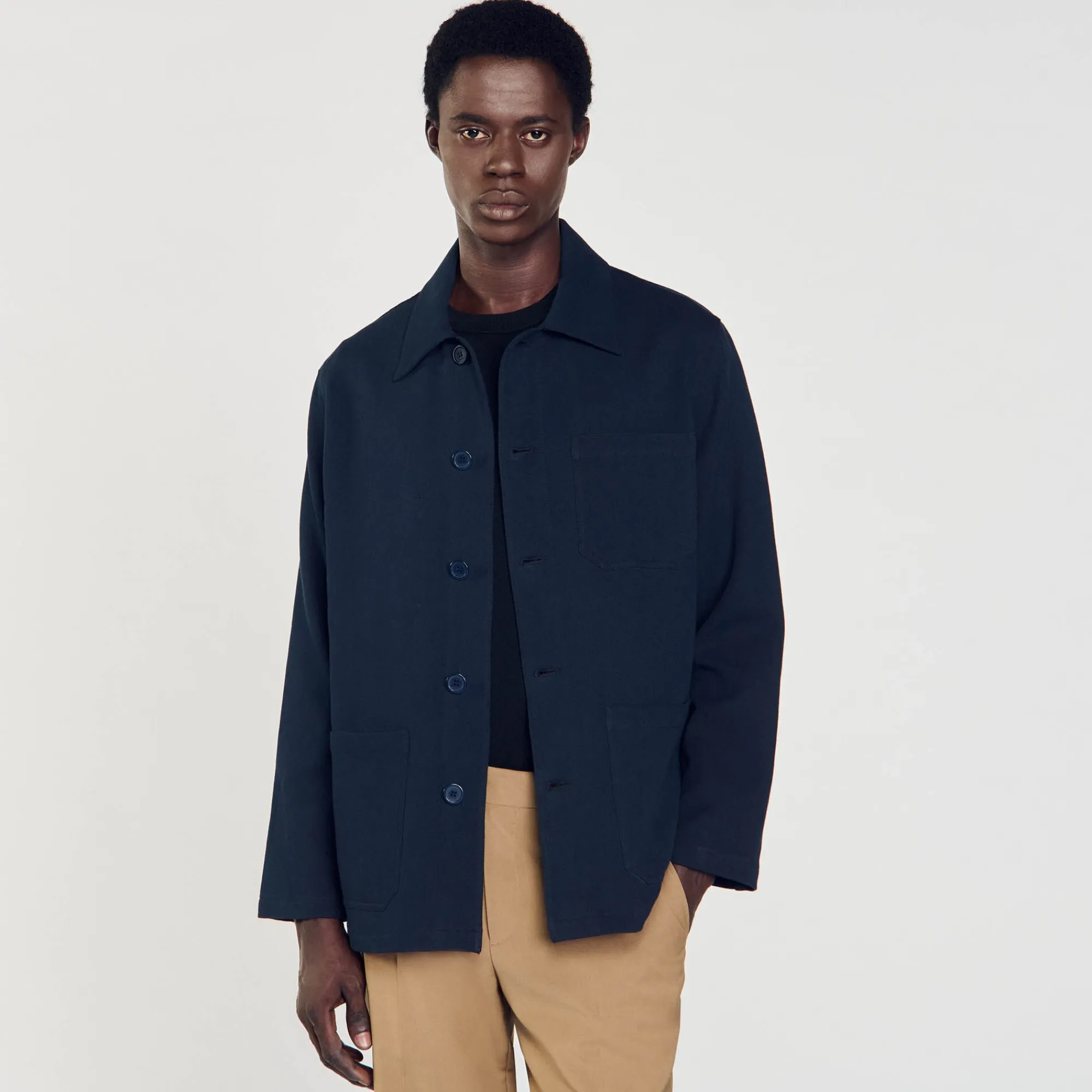 Manteaux & Blousons*SANDRO Blouson Worker Bleu