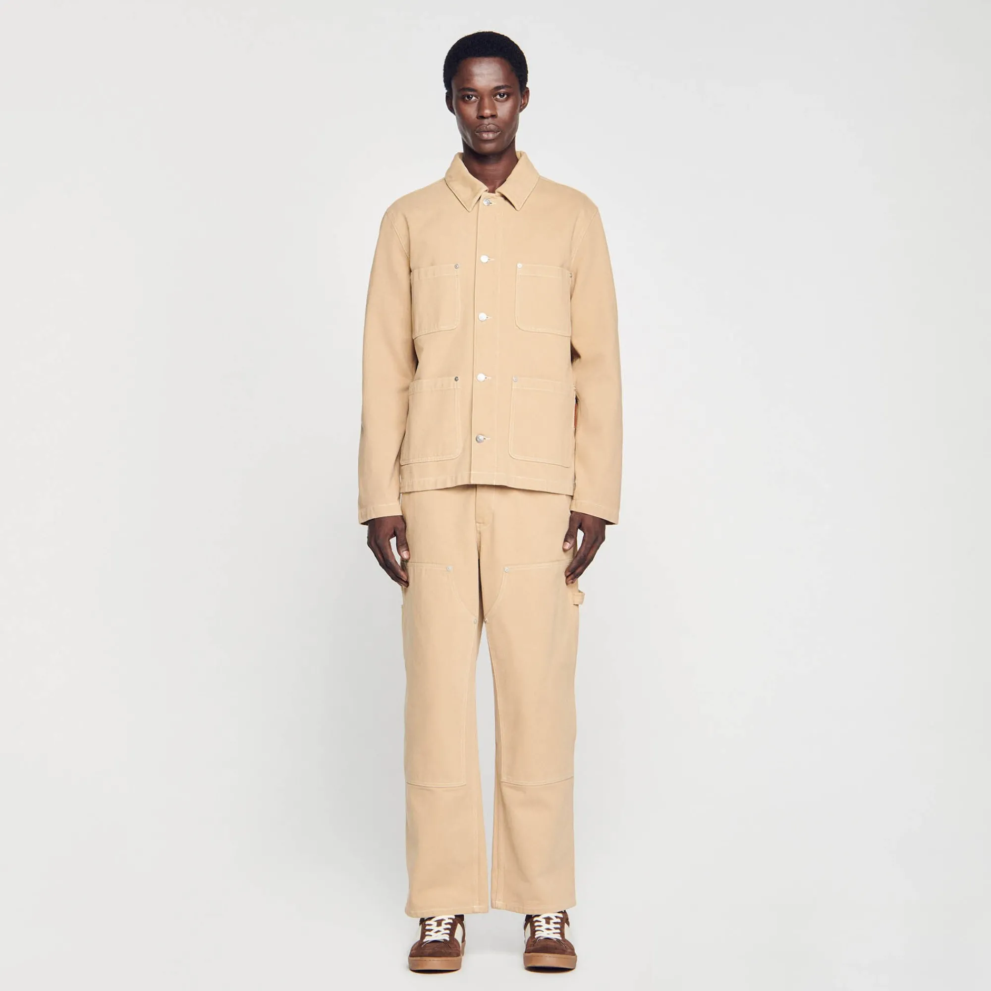Manteaux & Blousons*SANDRO Blouson Worker En Denim Beige