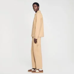 Manteaux & Blousons*SANDRO Blouson Worker En Denim Beige
