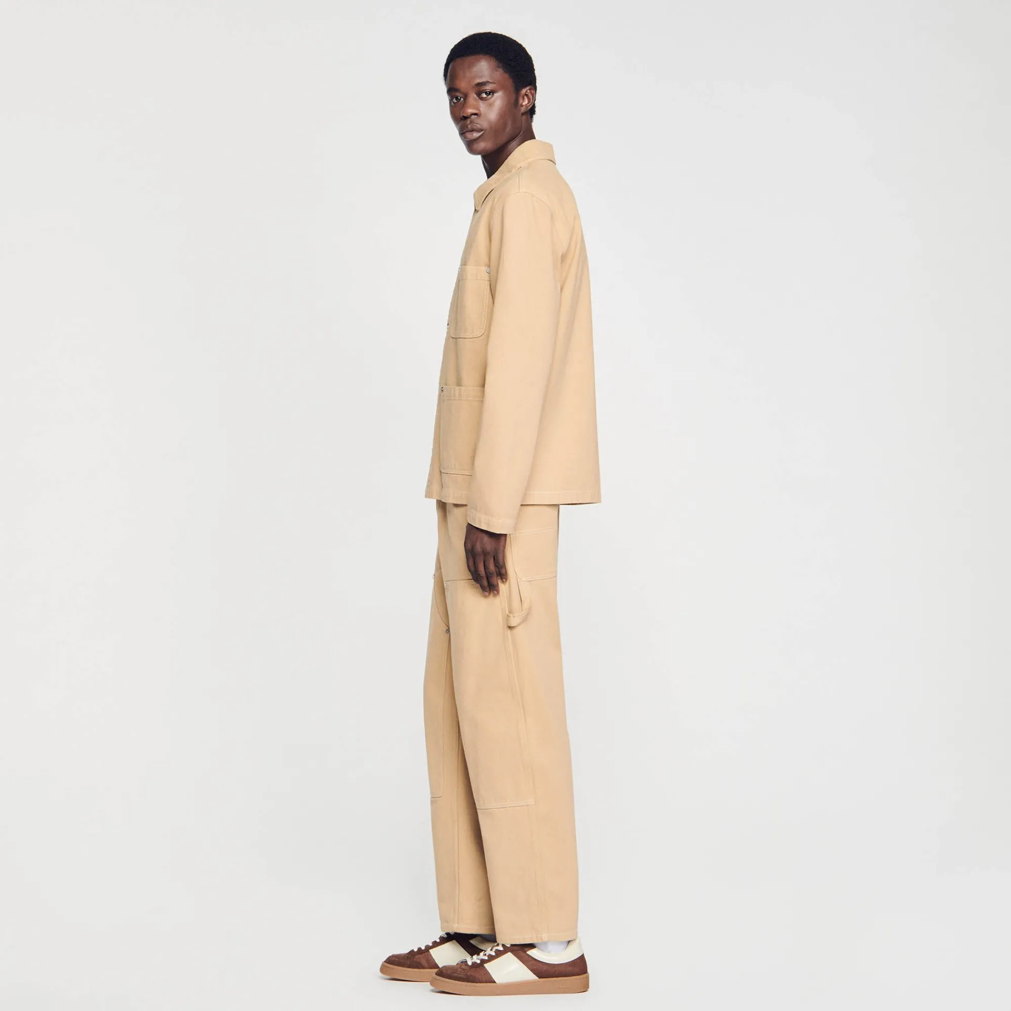 Manteaux & Blousons*SANDRO Blouson Worker En Denim Beige