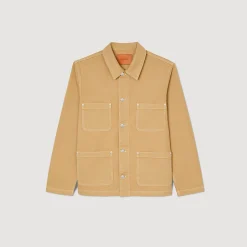 Manteaux & Blousons*SANDRO Blouson Worker En Denim Beige