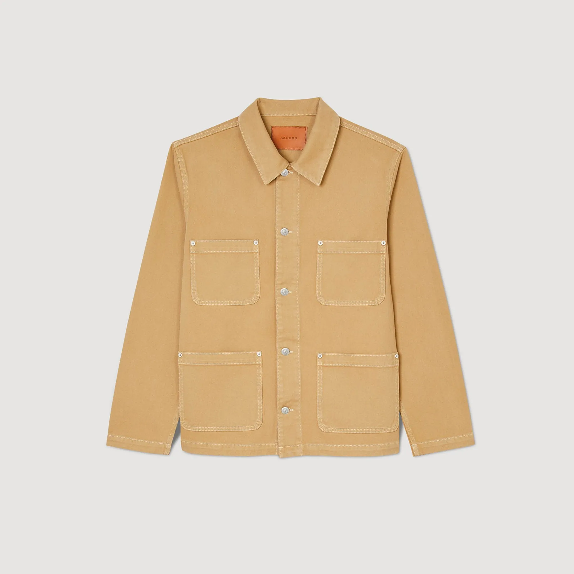 Manteaux & Blousons*SANDRO Blouson Worker En Denim Beige