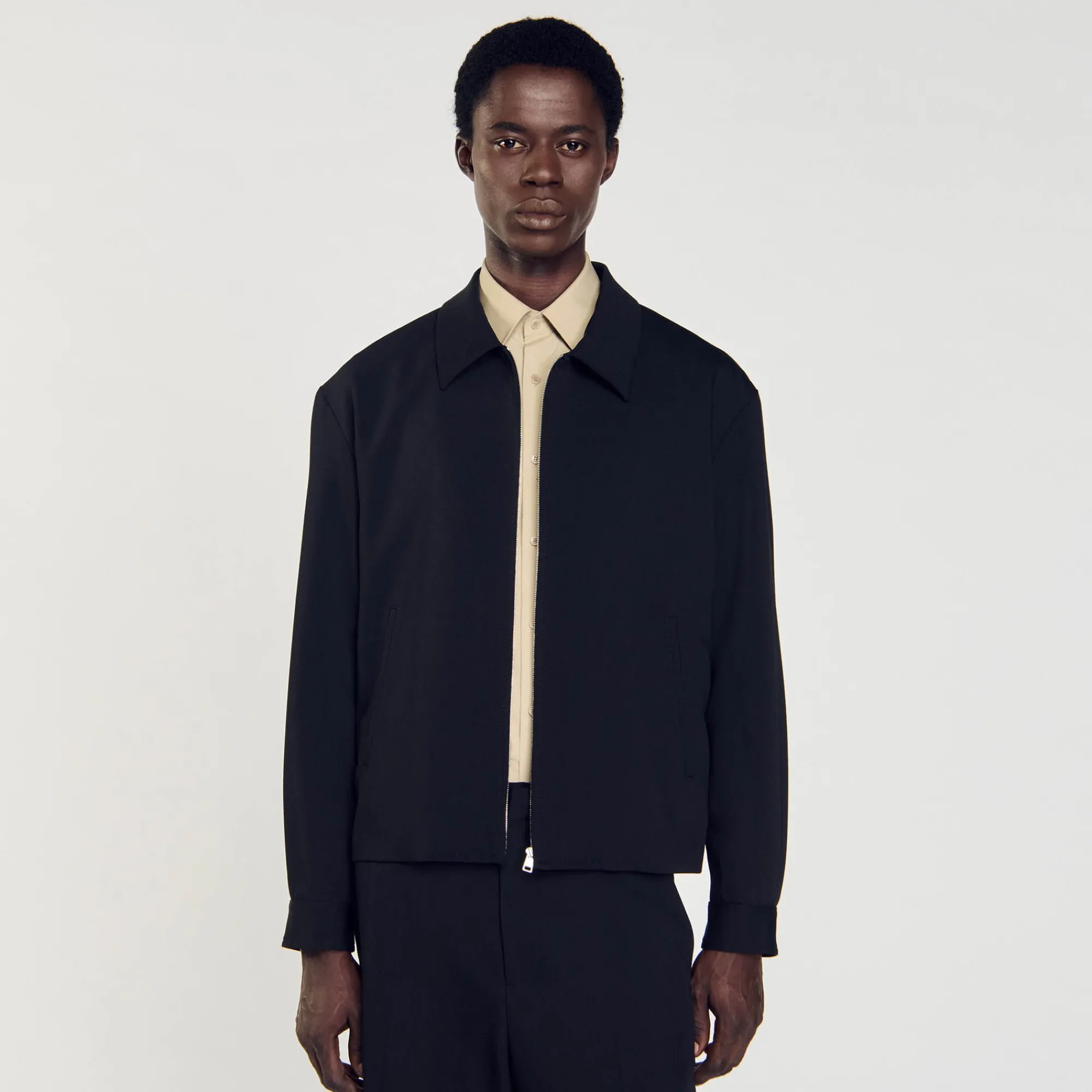 Manteaux & Blousons*SANDRO Blouson Zippé Noir