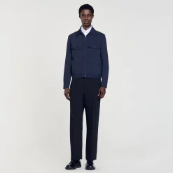 Manteaux & Blousons*SANDRO Blouson Zippé Marine