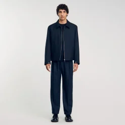 Manteaux & Blousons*SANDRO Blouson Zippé Deep Blue